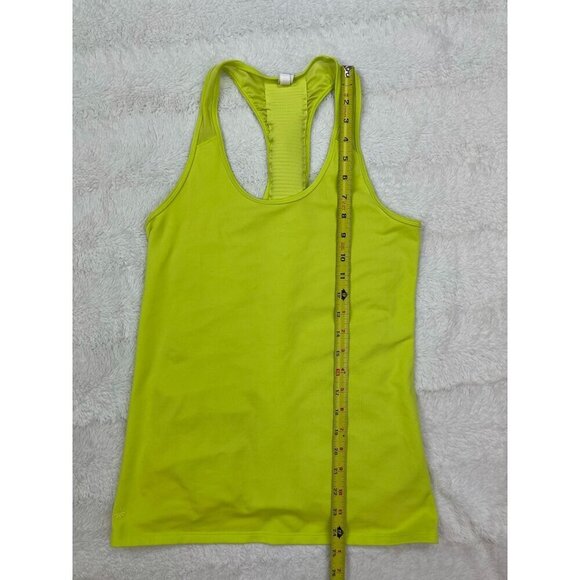 Athleta Womens Tank Top Small Yellow Ruched Mesh Back - Picture 4 of 4